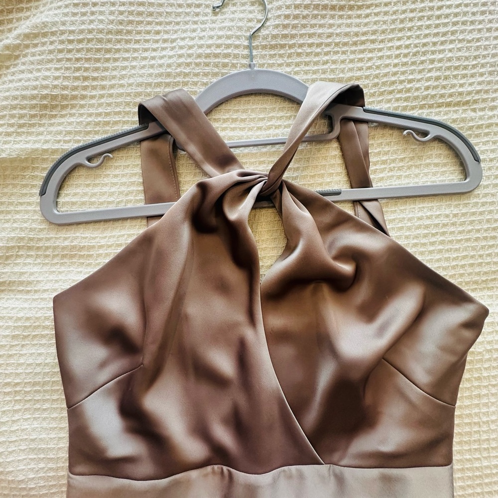 J. Crew Taupe Satin Dress